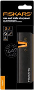 Fiskars XSharp Axe and Knife Sharpener, Ceramic sharpening stone/Fiberglass reinforced plastic case, Black/Orange, 1000601...