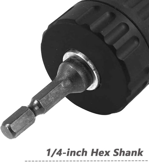 Mesee 0.8-10mm Keyless Drill Chuck Adapter 3/8-24UNF Mount Thread Impact Chuck Converter, Quick Release Conversion Tool with 1/4 Inch Hex Shank...