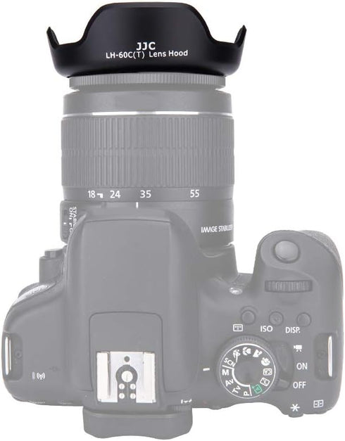 JJC EW-60C Dedicated Reversible Lens Hood Shade for Canon EOS 2000D 1300D 1200D Rebel T7 T6 T5 T4i T3i T2i Camera with Kit Lens Canon EF-S 18-55mm...