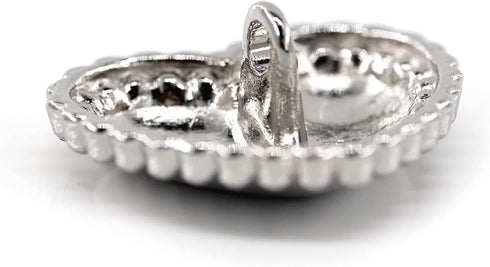 20 pcs Electroplated Silver Metal Heart Sewing Shank Coat Buttons -23mm -7/8"...