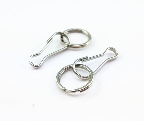 Yueton 50pcs Mini Nickel Plated Steel Lanyard Hook Split Key Ring, Hobby ID Card Key Chain Parts Key Chain Holder Connector...