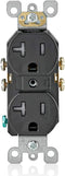 Leviton T5820-E, 20 Amp Tamper-Resistant Duplex Outlet, Black...