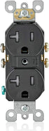 Leviton T5820-E, 20 Amp Tamper-Resistant Duplex Outlet, Black...