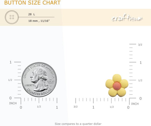 20 pcs Cute Resin Little Yellow Flowers with Shank Sewing Coat Buttons -18mm -11/16"...