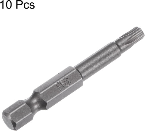 10pcs TS25 Star 5 Point Screwdriver Bit 1/4" Hex Shank 2" Length Magnetic Security Torx Head Screw Driver Power Tool...