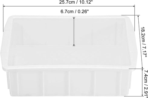 PATIKIL 10"x7"x3" Plastic Lab Tray, Rectangle Utility Stackable Box Crafts Organizer White for Tools Storage...