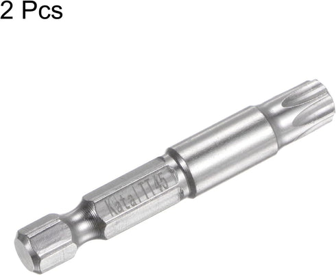 2pcs TT45 Star 7 Point Screwdriver Bit 1/4" Hex Shank 2" Length Magnetic Security Torx Screw Driver Power Tool...