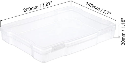 PATIKIL 5x7 Photo Storage Box, 2 Pack Photo Boxes Storage Photo Organizer Cases Storage Container Picture Boxes Plastic for 5x7 Pictures Sticker S...