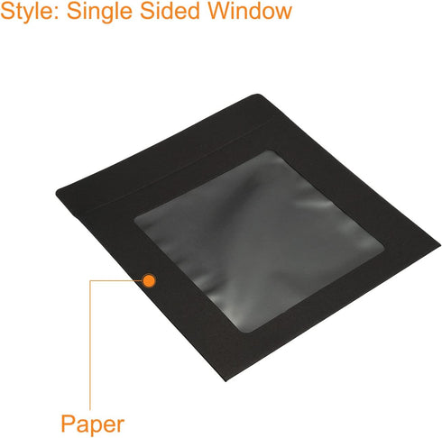PATIKIL Full Face Window Envelopes 10 Pack 7'' Clear Single Sided for Mailing Statement Photos Catalogs, Black...