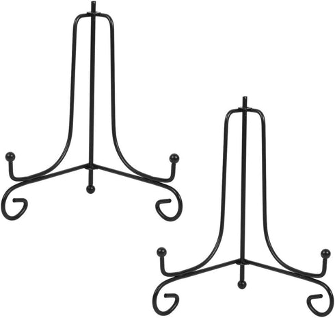 (2 pack)Iron Display Stand, Black Iron Easel Plate Display Photo Holder Stand, Displays Picture Frames, Cookbooks, Decorative Plates, Tablets and ...