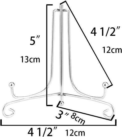 Artliving (2 pack 5 inch Iron Plate Stand, Silver Iron Easel Plate Display Photo Holder Stand, Displays Picture Frames,Decorative Plates, Tablets ...