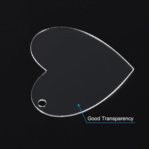 PATIKIL Acrylic Hearts Discs, 10 Pack Plastic Clear Blank Christmas Tree Ornament Keychain Transparent Pendant Hanging Decoration for Custom DIY 5...