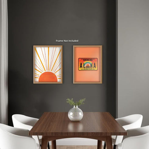 Posterizer 2 pcs-Boho Minimalist Abstract Sunshine & Aloha Hawaii-Adventure Abstract Modern Art- Gift for Nature, Surfers and Beach Lovers-Living...