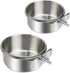 2 Pack Stainless Steel Bird Bowls for Cage Parrot Food Water Bowl Bird Feeding Dish Cups Parrot Food Water Feeder Pet Hanging Bowl Crate Coop Cups...