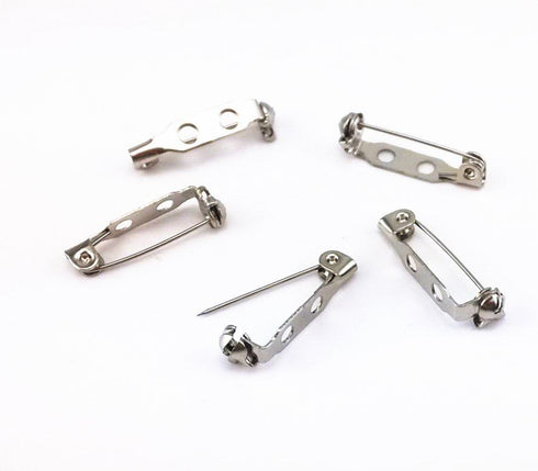 yueton 200pcs Metal Double Hole Craft Pin Back Clasp Brooch Safety Pins Bar Pins Findings...