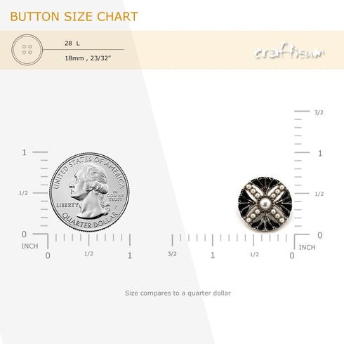 20 pcs Faux Pearls Inlaid Retro Pattern Enamel Openwork Metal Shank Sewing Buttons - 18mm - 23/32"...