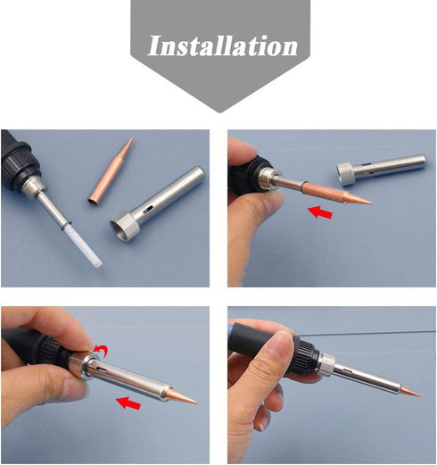 Mesee 12 Pcs Soldering Iron Tip Kit, Lead-Free Copper 900M Solder Tips Replacement Welding Head Tool Accessories for Hakko, Radio Shack, TENMA, AT...