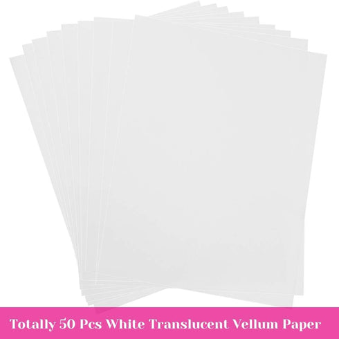 Vellum Paper, Cridoz 50 Sheets Vellum Transparent Paper 8.5 x 11 Inches Translucent Clear Paper for Printing Sketching Tracing Drawing Animation W...