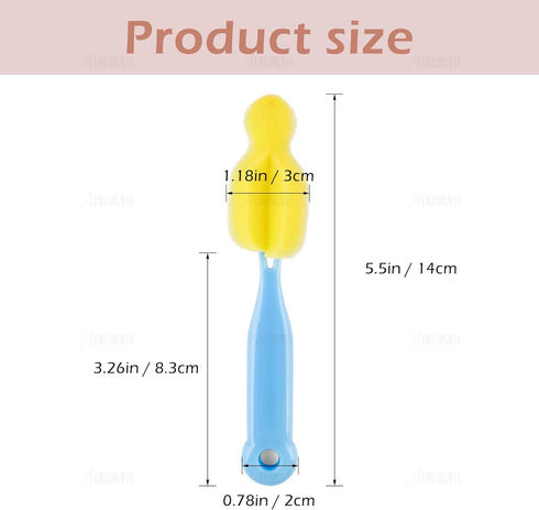 AUEAR, Milk Bottle Nipple Brushes Pacifier Sponge Cleaning Small Brush Cleaner Set for Bottles and Accessories (8 Pcs)...