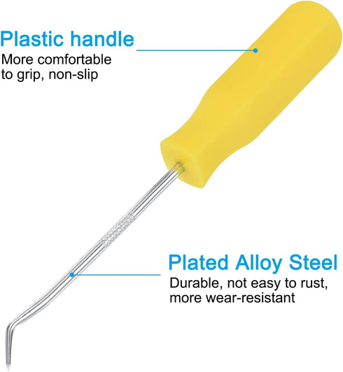 PATIKIL O-Ring 45 Degree Pick 142mm, Oil Seal Gasket Precision Screwdriver Puller Remover Removal Tool, Yellow...