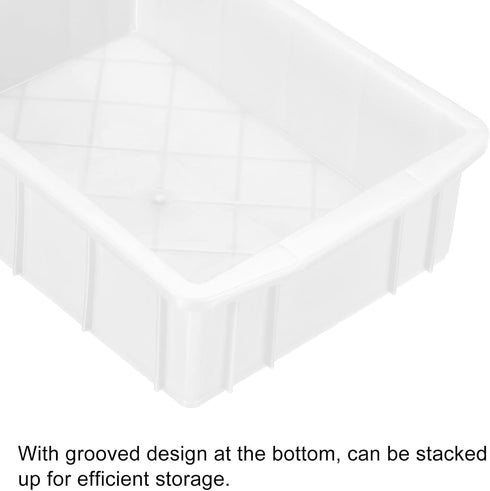 PATIKIL 10"x7"x3" Plastic Lab Tray, Rectangle Utility Stackable Box Crafts Organizer White for Tools Storage...