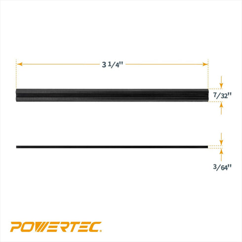 POWERTEC 12841 3-1/4" Tungsten Carbide Hand Held Planer Blades Replacement for Black&Decker, Bosch, DeWalt, Hitachi, Makita, Porter Cable, Ryobi, ...