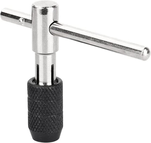 Mesee 6 Pcs Tap Wrench Tool Set, Adjustable T-Handle Ratchet Tap Holder Wrench Machine Screw Thread Metric Plug T-Taps with M3 M4 M5 M6 M8 Taps fo...