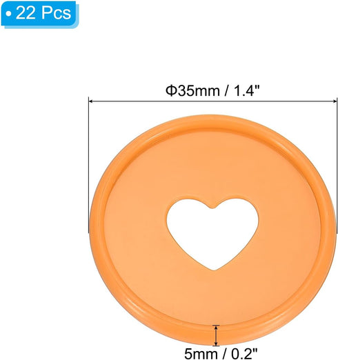 PATIKIL 35mm 1-1/2" Orange Plastic Round Book Binding Discs, 22 Pcs Discbound Expansion Discs Plating Round Binder Rings for DIY Notebook Planner...