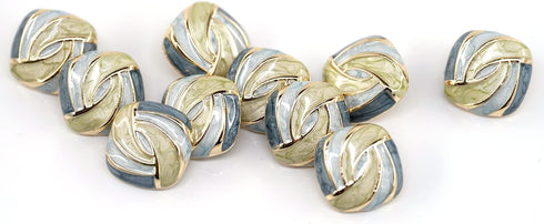 20 pcs Artistic Colored Enamel Metal Shank Sewing Coat Buttons -16mm -5/8"...