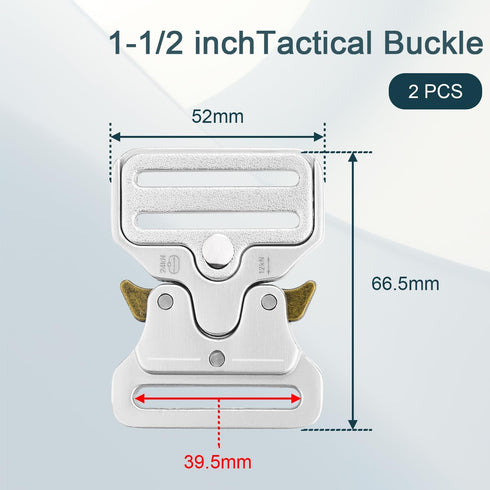 2Pack Tactical Duty Belt Buckles Tactical Metal Buckle, 1-1/2" Tactical Strap Buckle Clips for Backpack, Dog Collar Hardware, Harness, Tactical Ke...