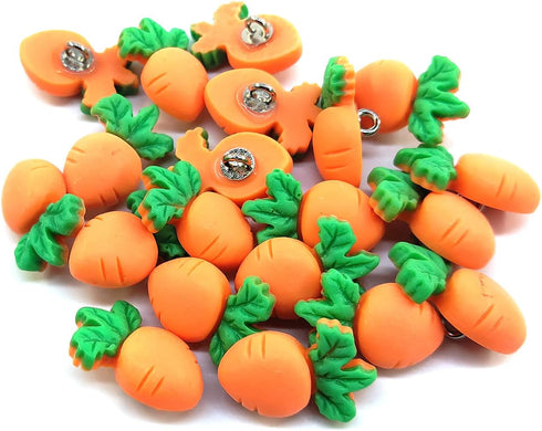 20 pcs Cute Resin Carrot Shape Loop Sewing Coat Buttons -20mm -13/16"...