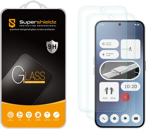 Supershieldz (2 Pack) Designed for Nothing Phone (2a) Tempered Glass Screen Protector, Anti Scratch, Bubble Free...