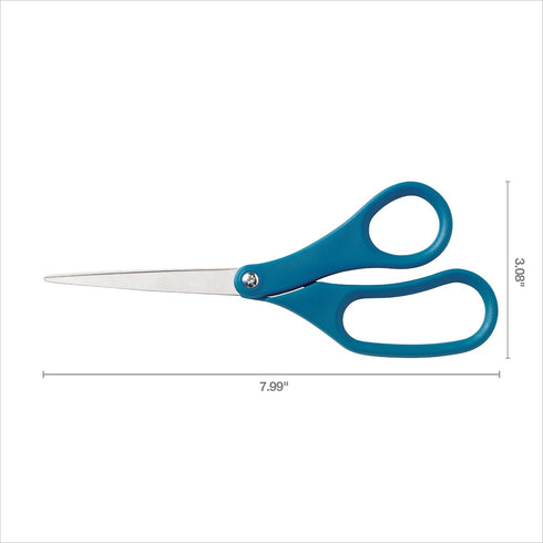 Fiskars Simply 8 inch Stainless Steel Scissors - General Purpose Cutting for Home, Office, and Arts & Crafts - Blue...