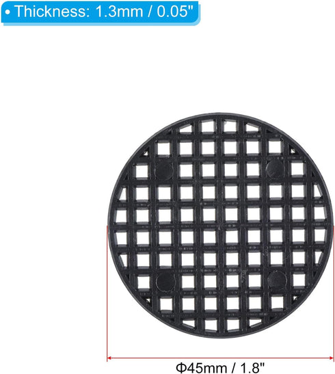PATIKIL Flower Pot Hole Mesh Pad, 60Pcs 1.8 Inch/4.5cm Round Rigid Bonsai Drainage Mesh Grid Screen Bottom Grid Mat for Garden, Black...