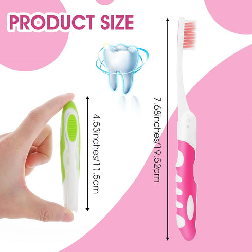 2Pcs Travel Toothbrush Folding Toothbrush Portable Soft Toothbrush Small Foldable Travel Toothbrushes for Travel Camping Hiking...
