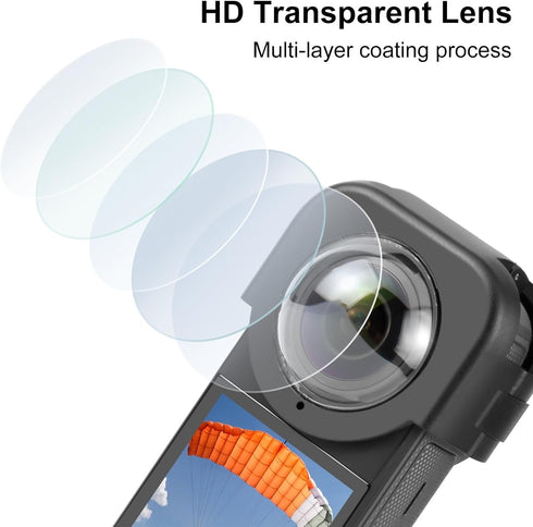 for Insta 360 x3 Lens Protector, PULUZ Dual Lens Guards for Insta360 X3 Protective Case Optical Tempered Glass Camera Accessories for Insta 360 x3...