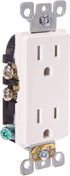 Leviton T5325-SW 15 Amp NEMA 5-15R 2 Pole 3-Wire Tamper Resistant Decora Duplex Receptacle, Self Grounding, White......