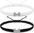 12 Pcs Woven Dumbbell Bracelet Black White Fitness Motivational Dumbbell Charm Adjustable Bracelet Dumbbell Bracelet for Men Women Bracelet Gym Yo...