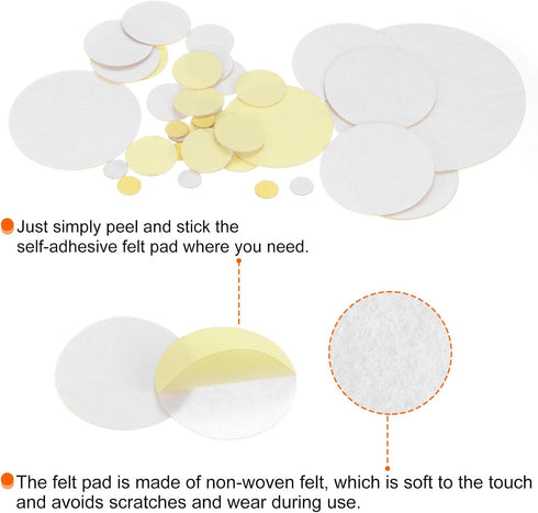 200pcs Round Adhesive Felt Circles, 65mm 2.5" Pre Cut Felt Craft Stickers Non-Woven Mini Felt Fabric Circles for DIY Sewing Handcraft Cut Projects...