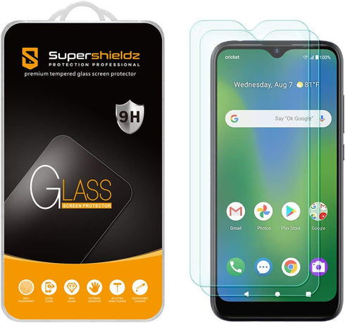 Supershieldz (2 Pack) Designed for Cricket Influence and AT&T Maestro Plus (V350U) Tempered Glass Screen Protector, Anti Scratch, Bubble Free...