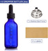 4 Pack 2 oz Glass Dropper Bottles with Measured Dropper - 60ml Dark Blue Tincture Bottles with Graduated Calibrated Glass Eye Droppers (1ml) for E...