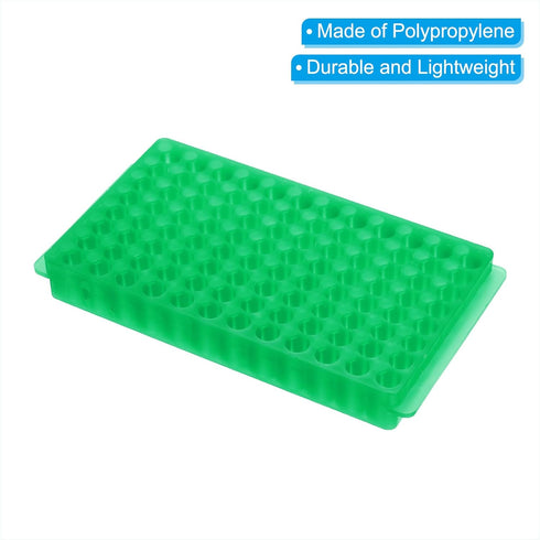 PATIKIL 96 Wells Tube Rack, 1pcs Vial Rack Double Panel Centrifuge Tube Holder for Microcentrifuge Tubes 0.2/0.5/1.5/2ml, Green...