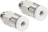PATIKIL M5 Push to Fit 3mm OD Hose Connect Fittings, 2 Pack Straight Coupling Adapter for Gas Pneumatic Air Flow Transition, White & Silver Tone...