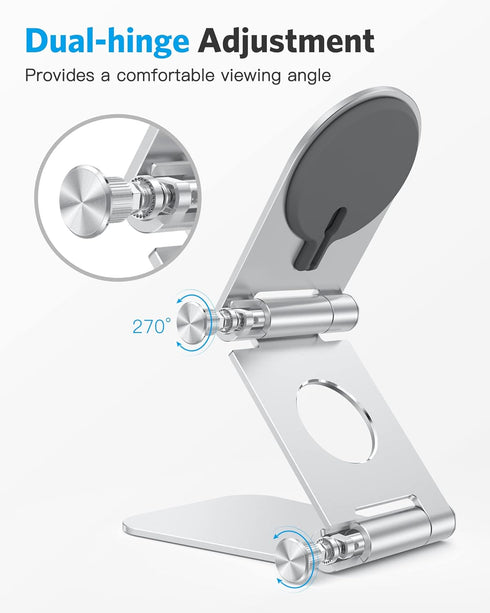 Stand for MagSafe Charger, OMOTON Foldable Phone Stand Holder for MagSafe Accessories, Not Include Charger or Cable, Compatible with iPhone 15/14/...