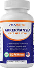 Vitamatic Akkermansia Muciniphila Gut Health - 60 DR Capsules (Delayed Released) - Made with Prebiotic Inulin Fiber...