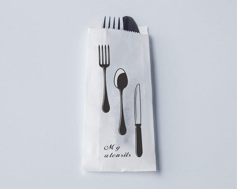 100 Pack 100% White Kraft Paper Bags, 2.75 x 10 inches White Plain Bag Kitchen Cutlery Utensils Holder...