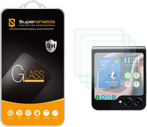 Supershieldz (3 Pack) Designed for Samsung Galaxy Z Flip 5 5G (Front Screen Only) Tempered Glass Screen Protector, Anti Scratch, Bubble Free......