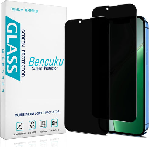 (2 Pack) HPTech Privacy Screen Protector Designed for iPhone 13 and iPhone 13 Pro 6.1-inch Anti-Spy Tempered Glass, Anti Scratch, Bubble Free......