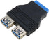 E-outstanding 20 Pin USB 3.0 Header Female to Dual USB 3.0 Female Splitter Adapter Motherboard Extension Connector...