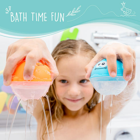 Comfylife Baby Bath Toy Organizer - Bath Toy Storage for Shower - Bathtub Toy Organizer includes Foam Bath Toys (Numbers & Letters & Squirty Toys)...